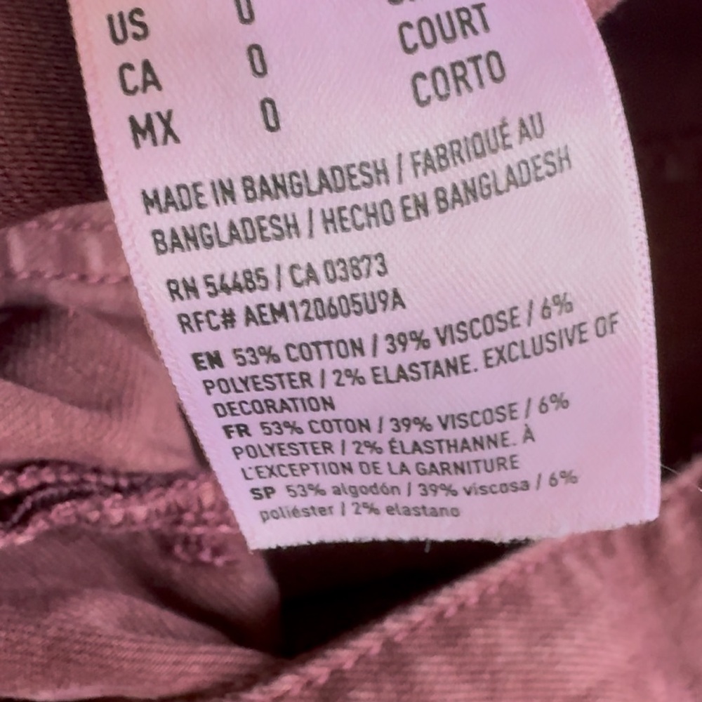 American Eagle Outfitters Red Cargo Jogger Pants Slim Fit Size 0 Petite - Picture 14 of 14